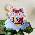 Sticker Céleste en vinyle holographique pailleté Animal Crossing pour décoration