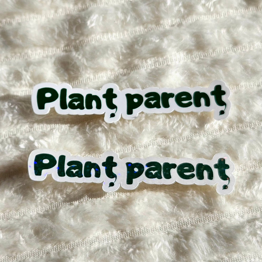Stickers Plant parent en vinyle brillant ou holographique pailleté