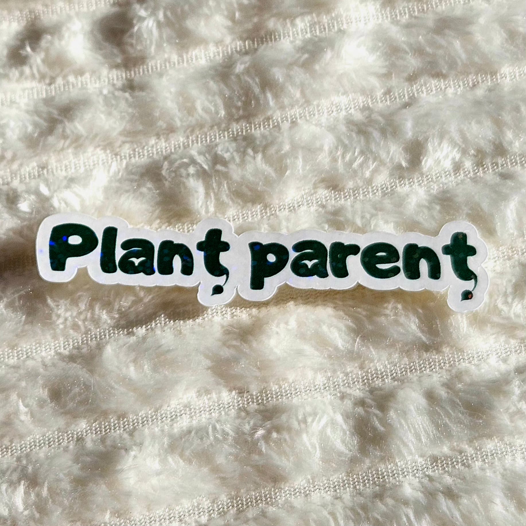 Stickers Plant parent en vinyle brillant ou holographique pailleté