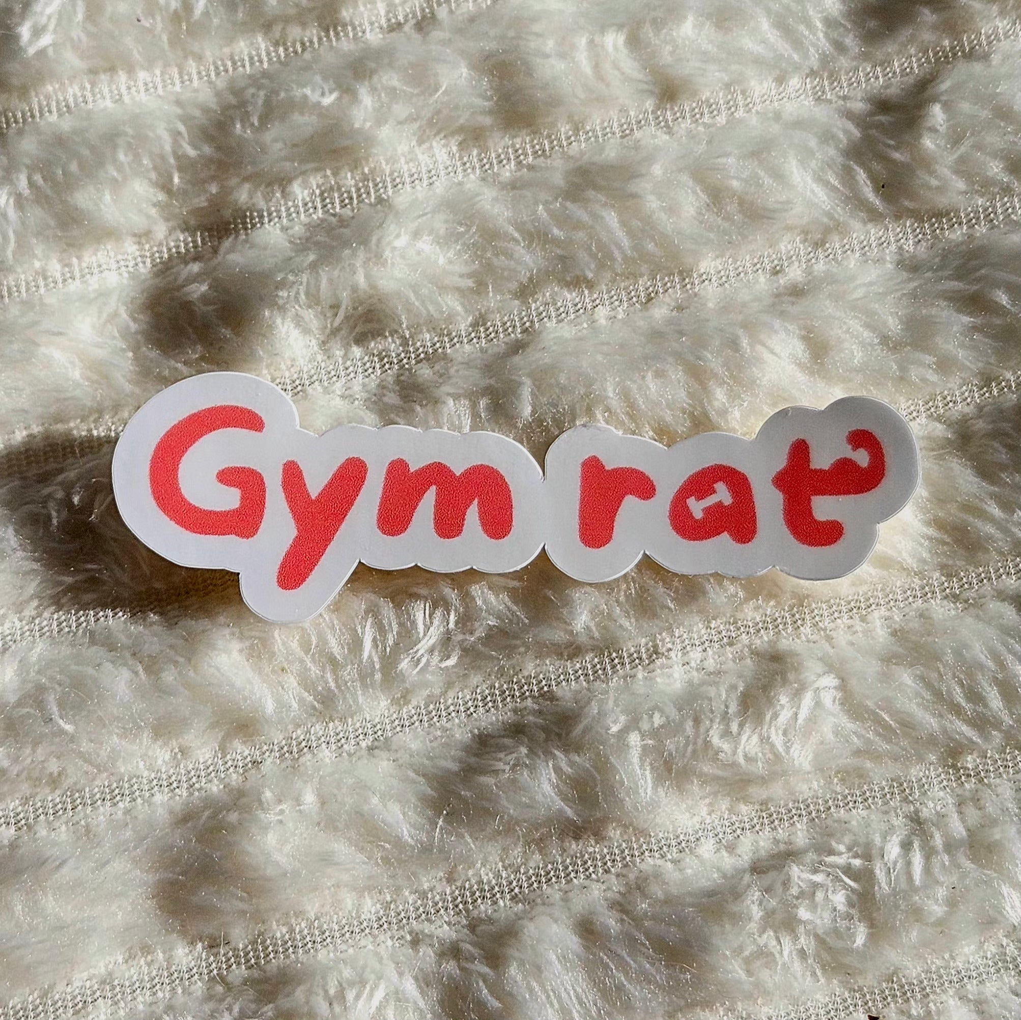 Stickers Gym rat en vinyle brillant ou holographique pailleté