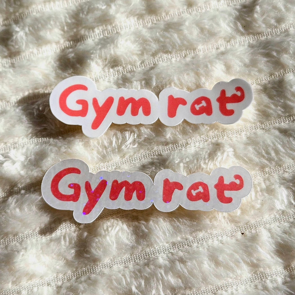 Stickers Gym rat en vinyle brillant ou holographique pailleté
