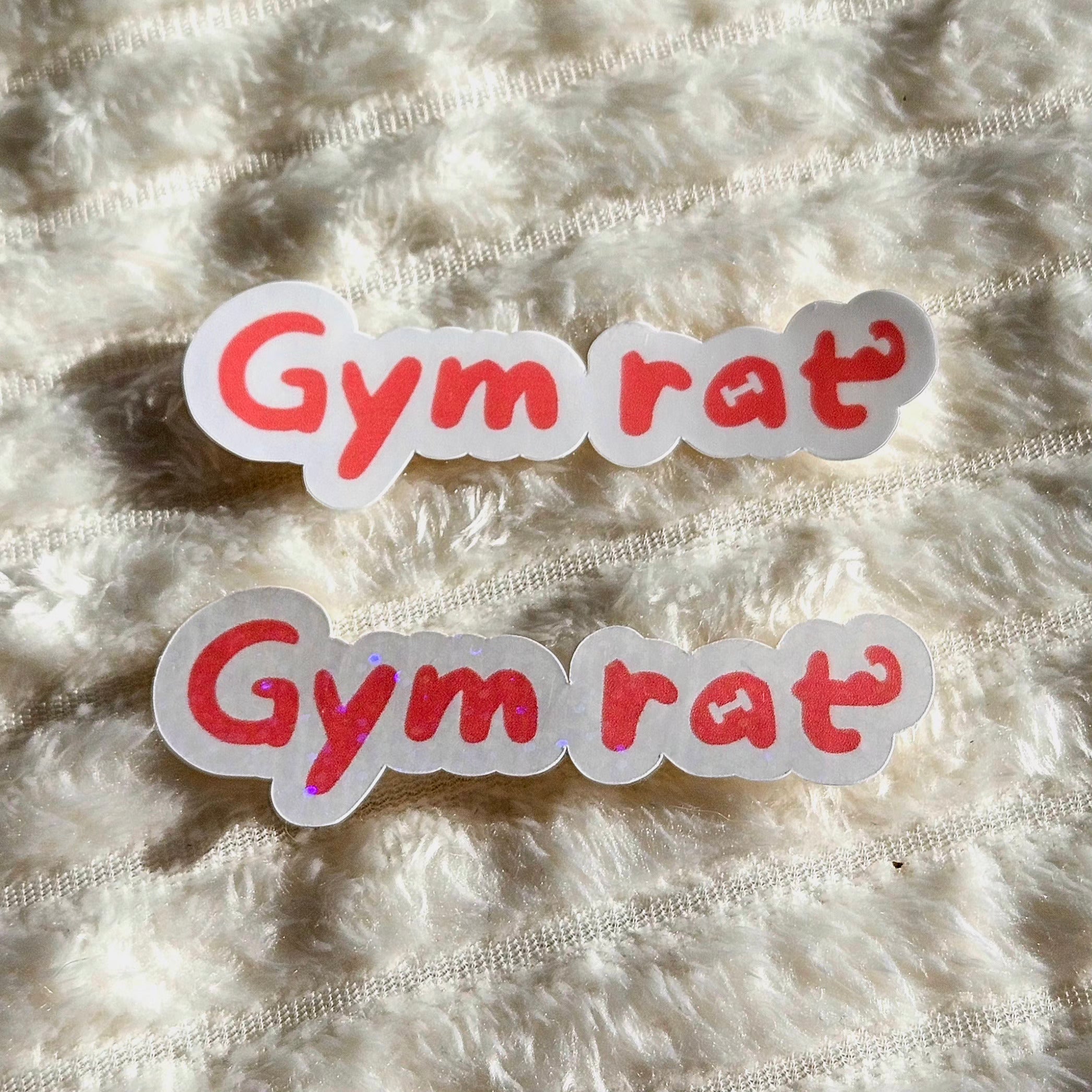 Stickers Gym rat en vinyle brillant ou holographique pailleté