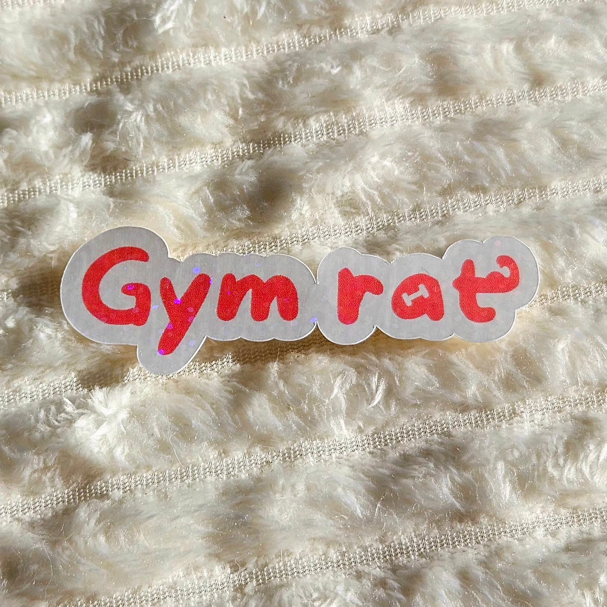 Stickers Gym rat en vinyle brillant ou holographique pailleté