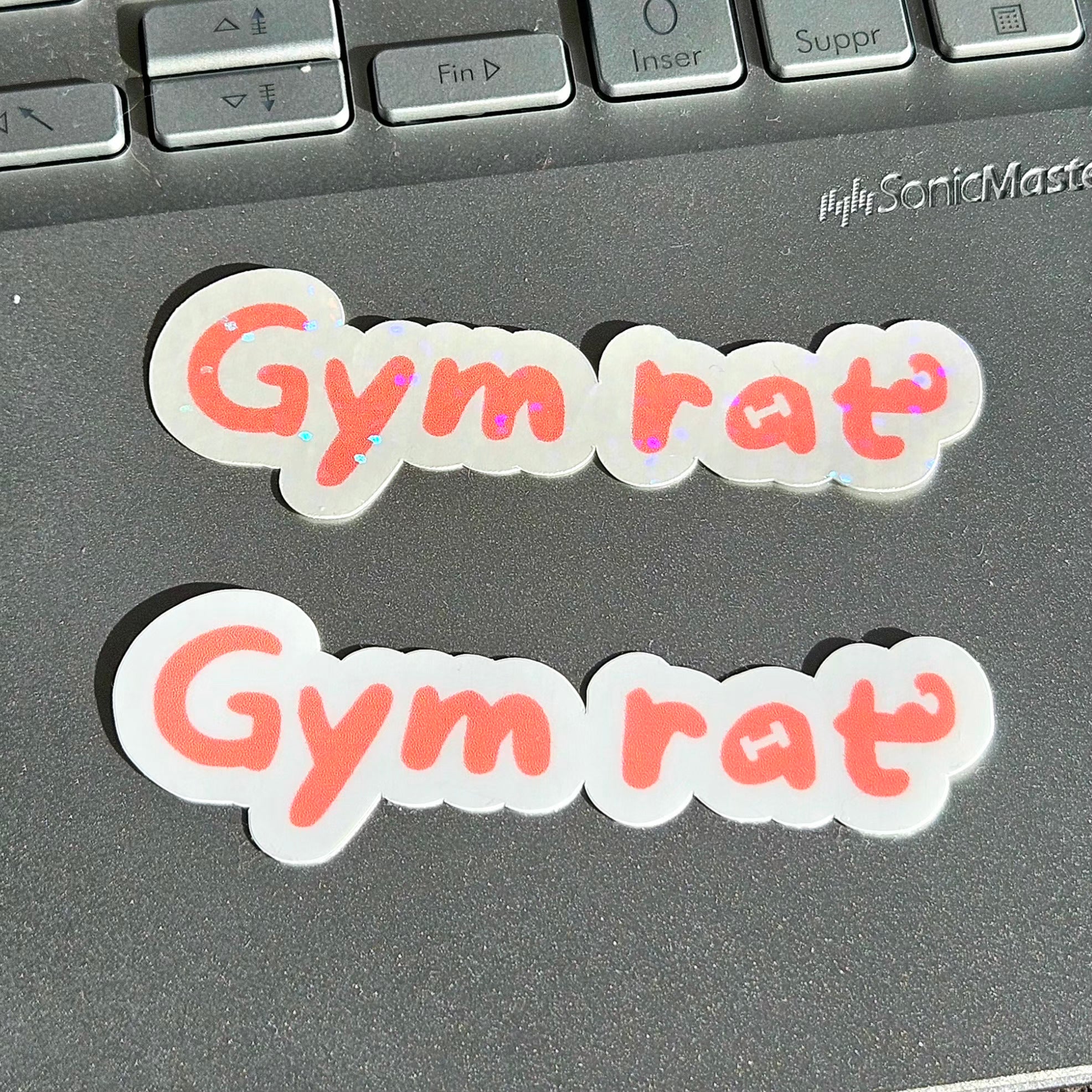 Stickers Gym rat en vinyle brillant ou holographique pailleté