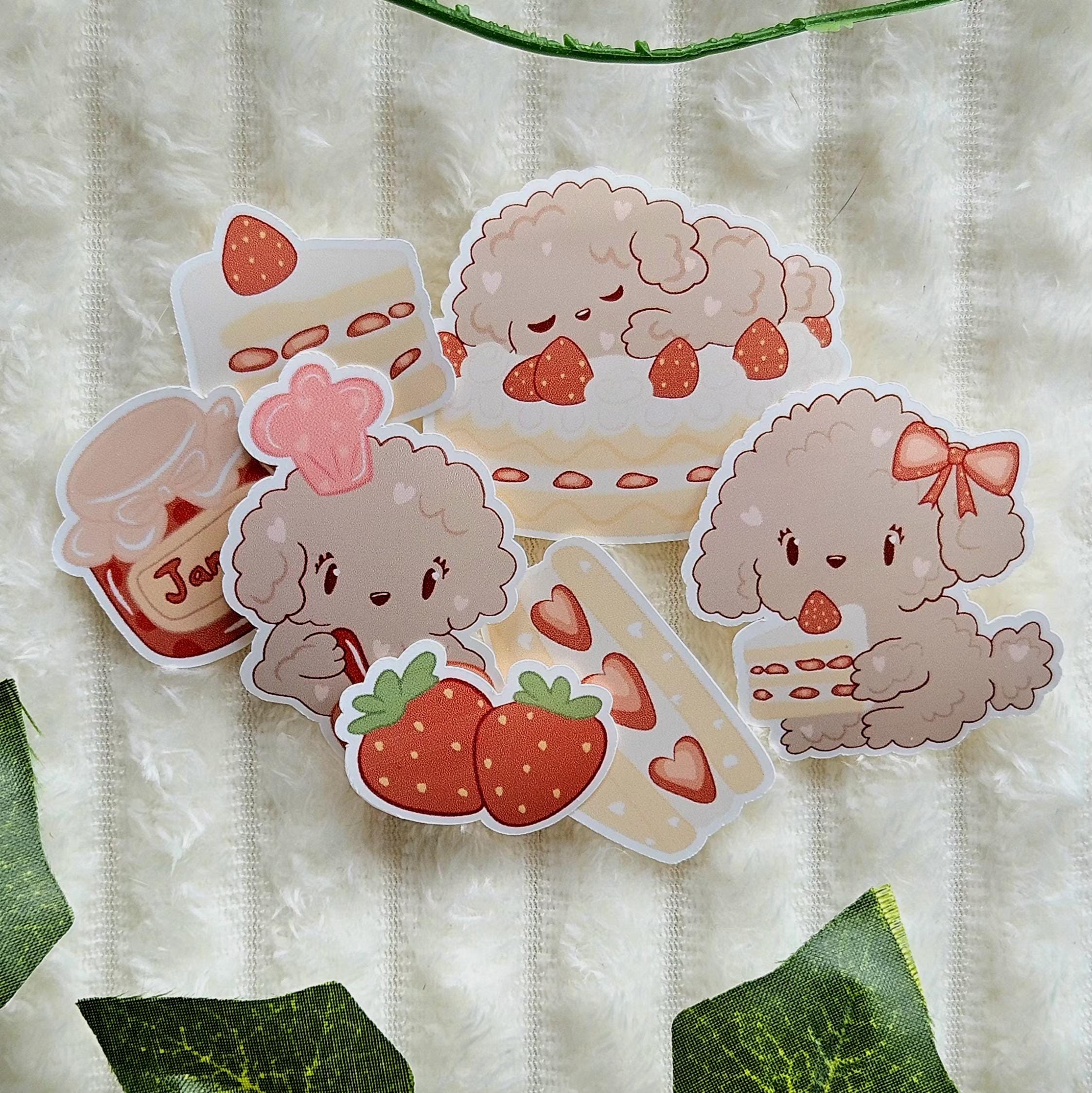 Lot d'autocollants | Lily's Cake | Ensemble de stickers | Printemps Strawberry | Tablette Scrapbooking Journaling Ordinateur