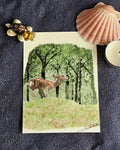 Impression Biche Forêt à l'aquarelle Print Nature Carte Postale