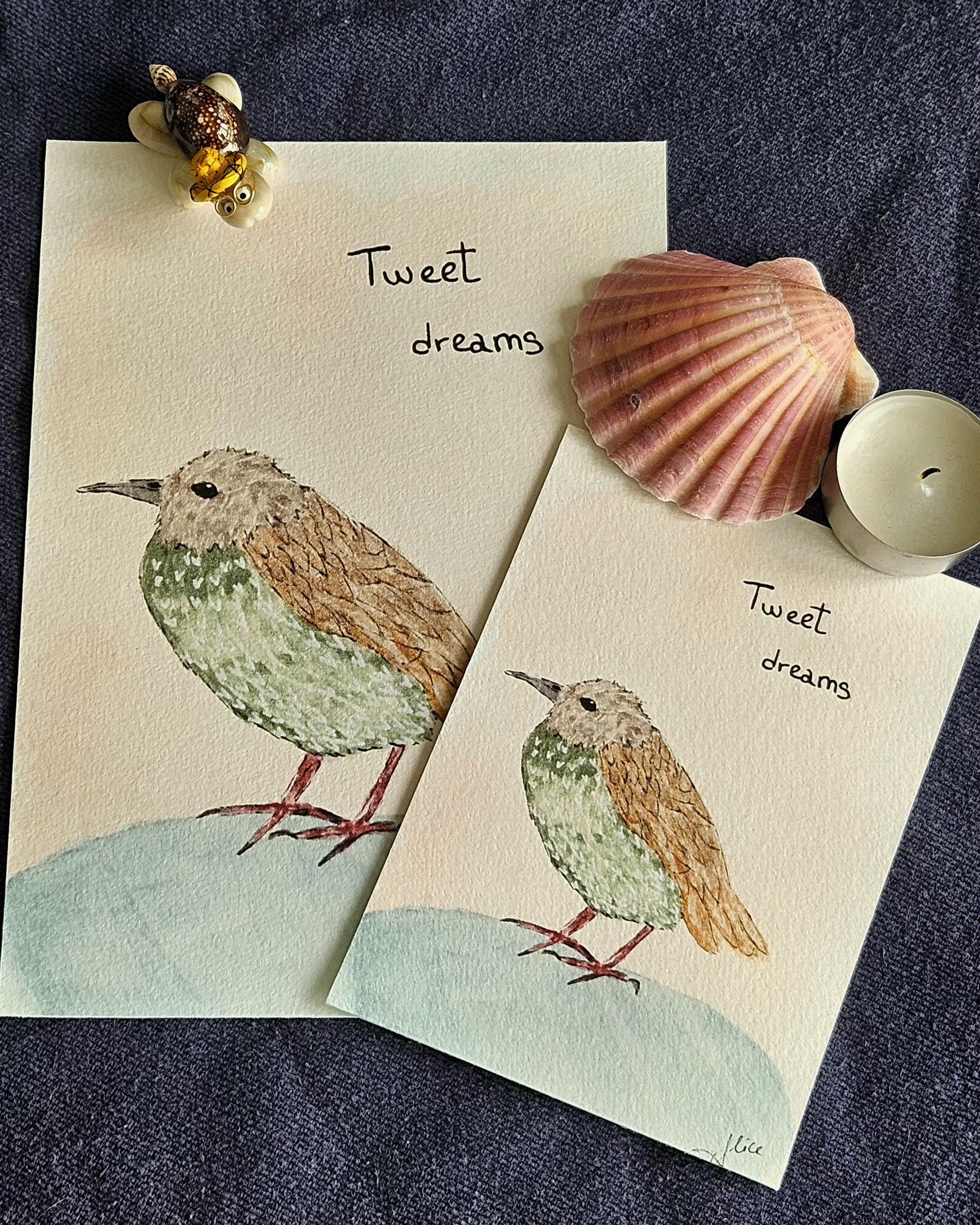 Impression Oiseau à l'aquarelle Print Nature Carte Postale