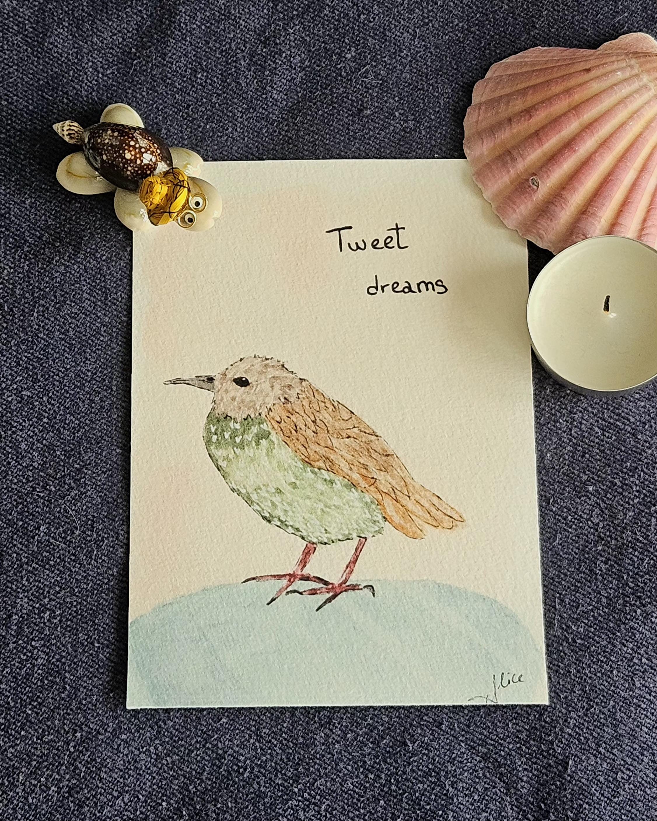Impression Oiseau à l'aquarelle Print Nature Carte Postale