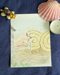 Impression Animal de la Ferme Cochon à l'aquarelle Print Carte Postale