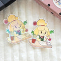 Stickers Animal Crossing | Marie au bureau | Vinyle brillant | Holographique | pour Ordinateur, Gourde, Journal, Scrapbooking, etc