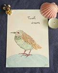 Impression Oiseau à l'aquarelle Print Nature Carte Postale